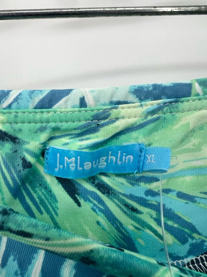 J MCLAUGHLIN Size XL Blue & Green Print Pants NWT