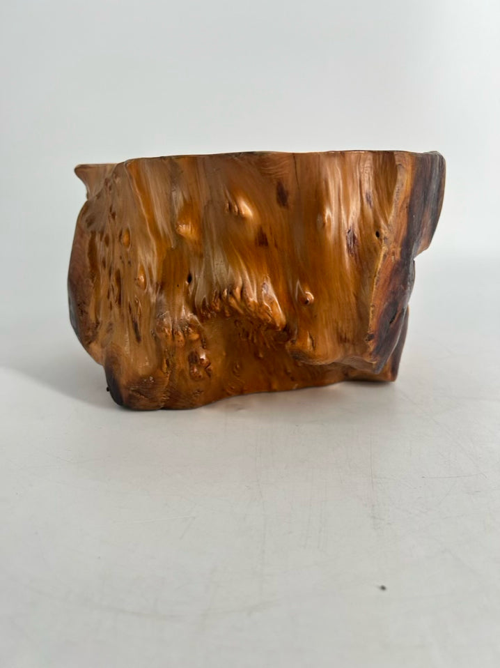 Brown Wood Carved Bowl