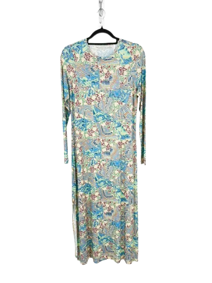 MARIE OLIVER Wmn's Size S Teal & Beige Print Maxi-Dress NWT