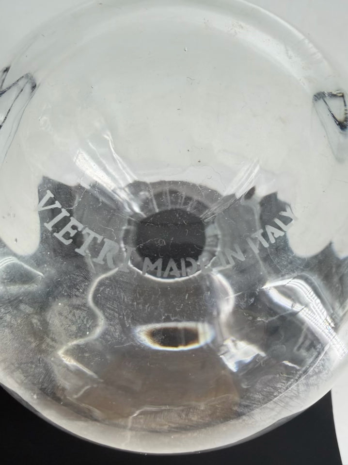 VIETRI Clear Glass Fluted Top Vase