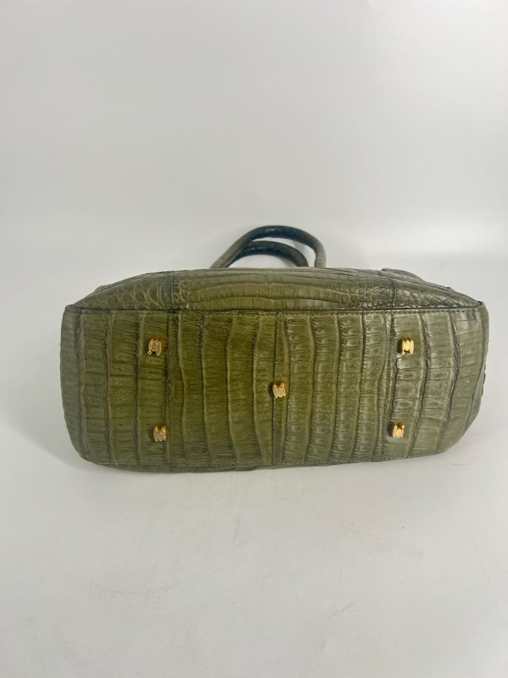 LAI Green Genuine Crocodile Embossed Purse