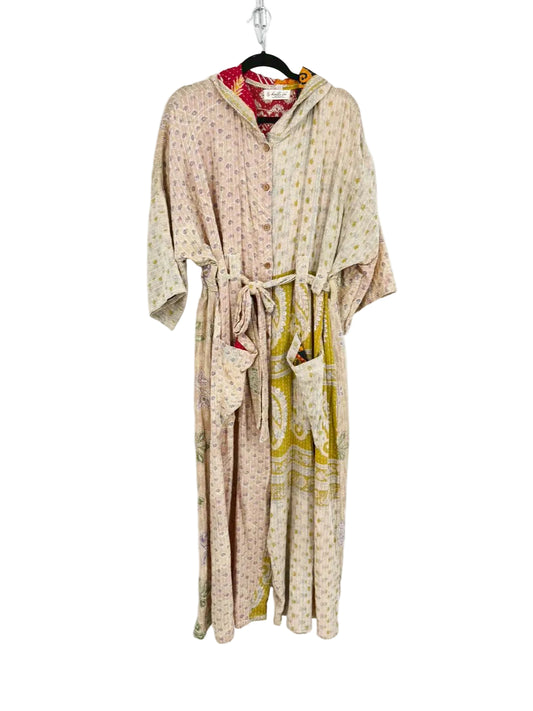KANTHA BAE Free Size Beige Hooded Print Belted Jumpsuit