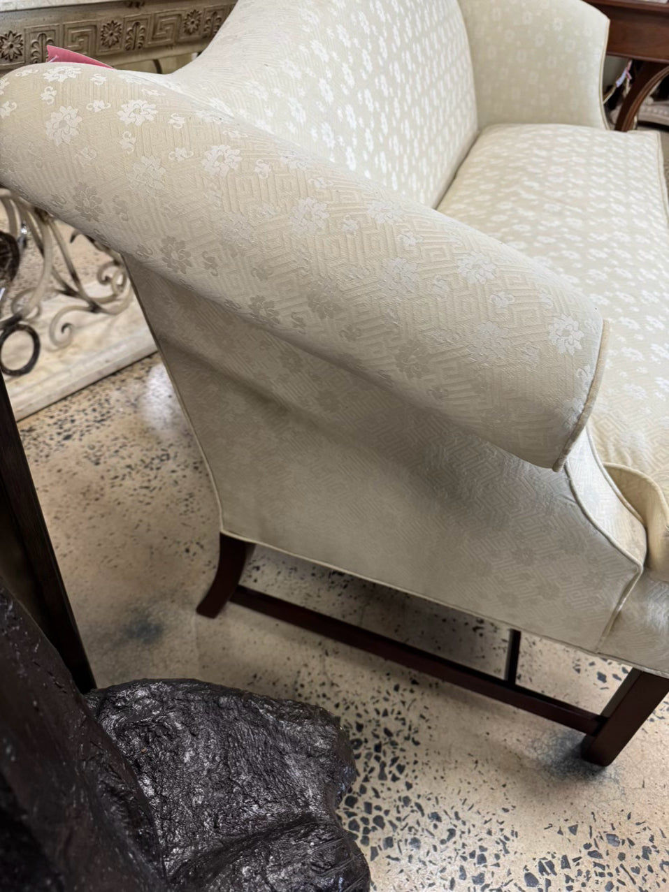 HICKORY CHAIR Pale Yellow Chippendale Sofa