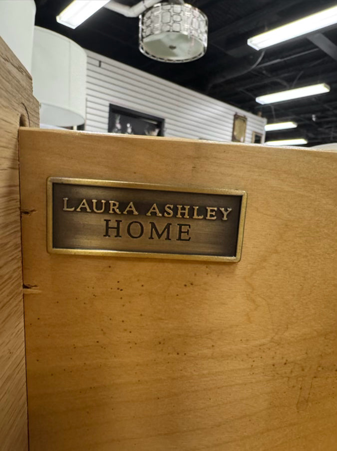 LAURA ASHLEY HOME Black Wood Cabinet w/ Wine Rack