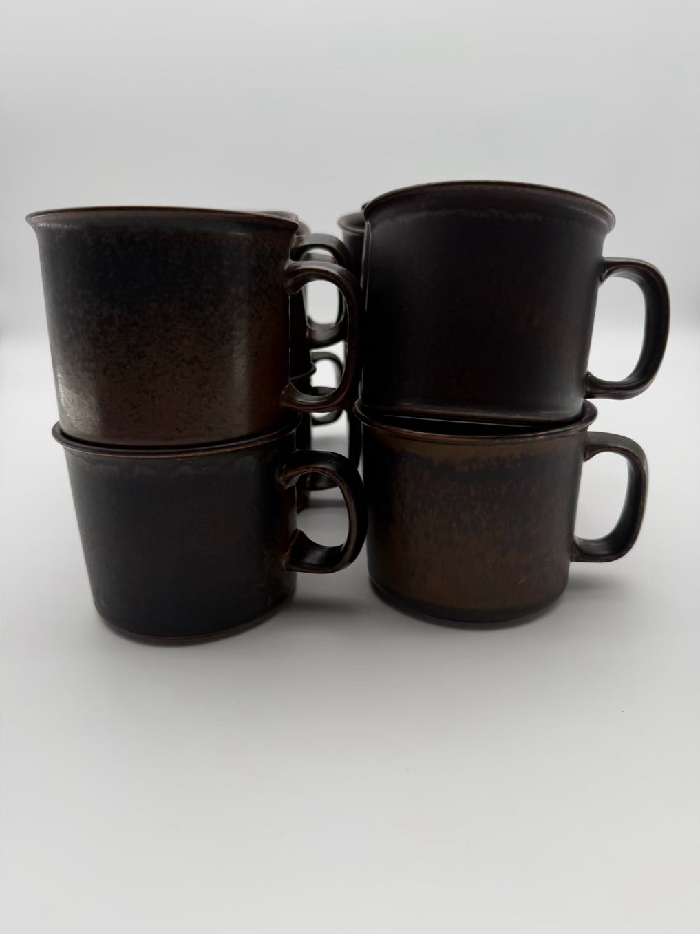 RUSKA Brown Stoneware 8 Piece Dinnerware Setting for 8 w/ Serving Pieces