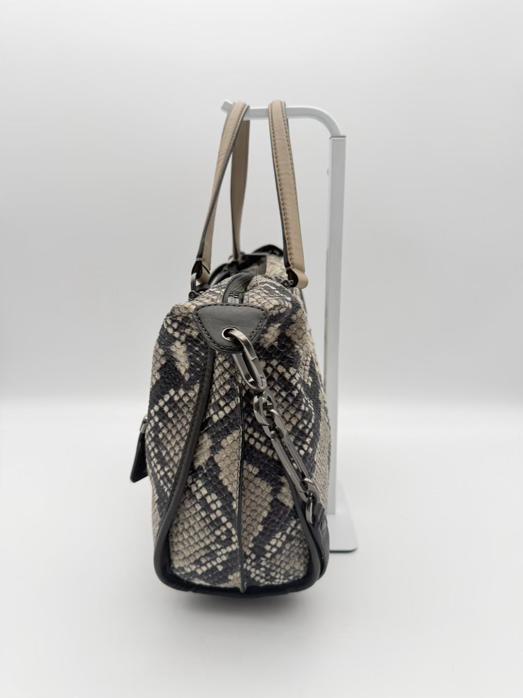 COACH Gray & Black Leather Embossed Purse