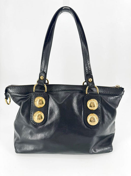 GUCCI Black Leather Purse w/ Gold Tone Details