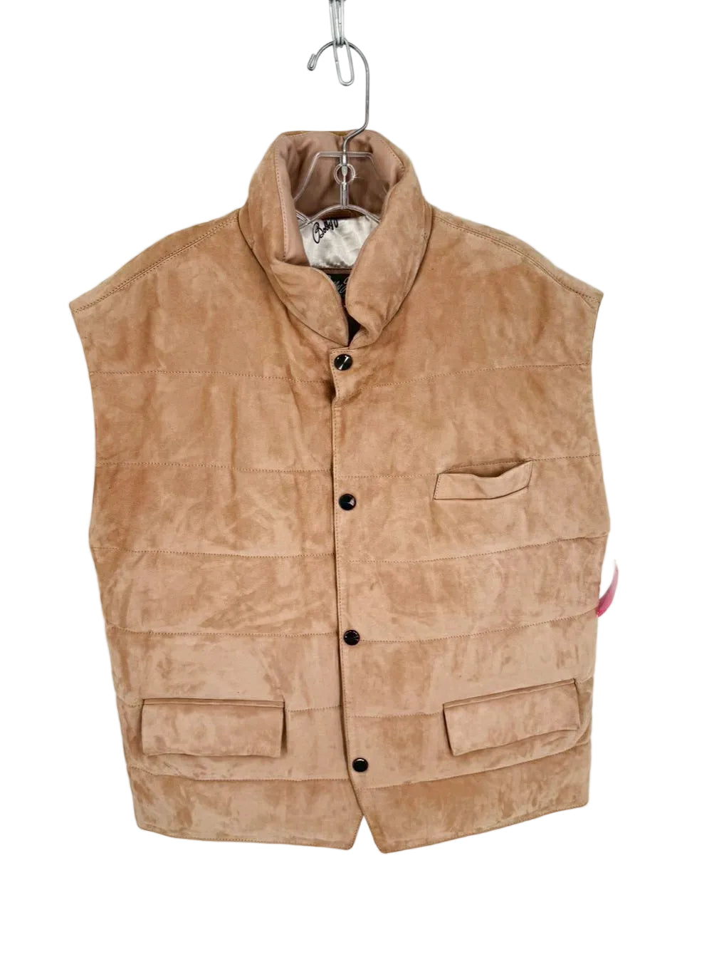 BOBBY JONES Men's Size XL Tan Lamb Leather Quilted Golf Vest