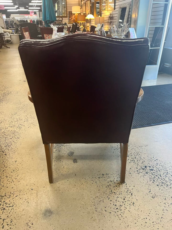 Red Leather Chippendale Chair