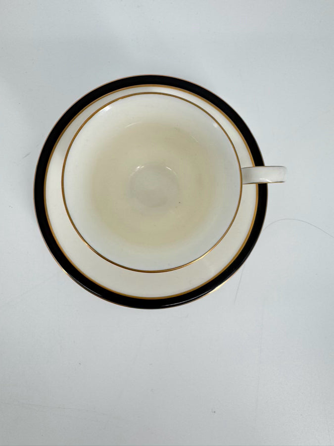 MIKASA White & Black China Dinnerware Set for 12