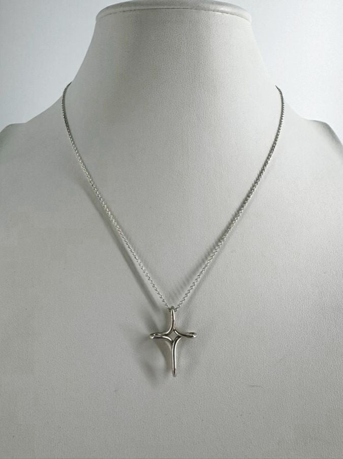 TIFFANY & CO. ELSA PERETTI STERLING SILVER Infinity Cross Pendant Necklace
