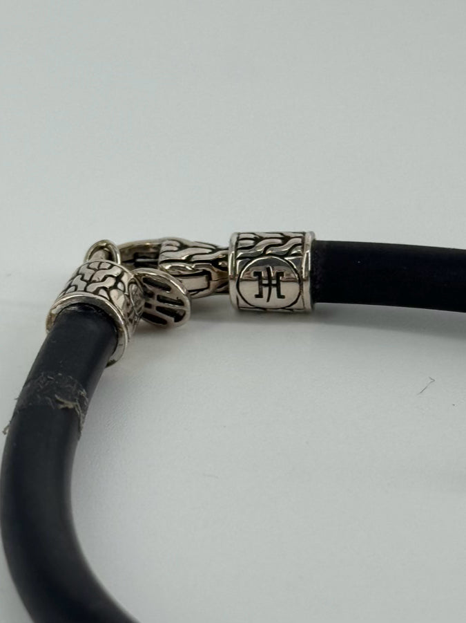 JOHN HARDY STERLING SILVER Black Cord Bracelet NWT