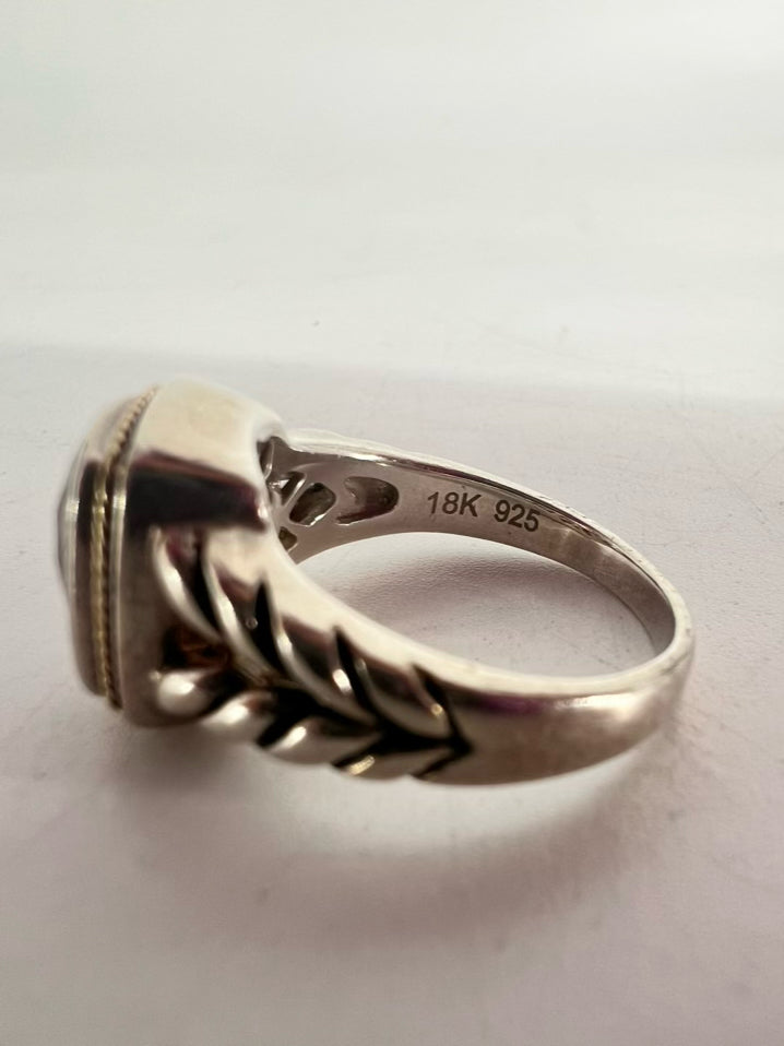 EFFY Sterling Silver Red Stone 18K Ring