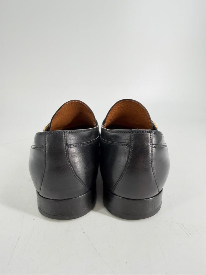 GUCCI Size 7 Black Leather Loafers