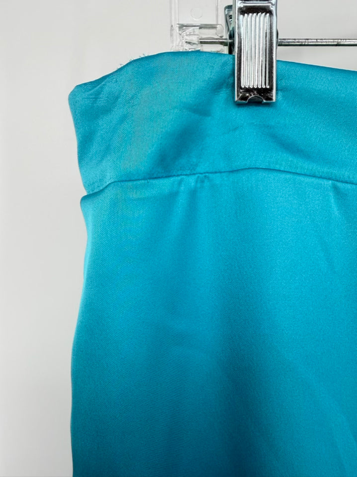GRETCHEN SCOTT Size L Teal Satin Belted Pants NWT