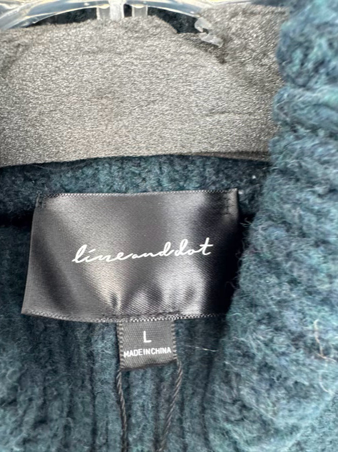 LINE AND DOT Size L Dark Teal Turtleneck Sweater NWT