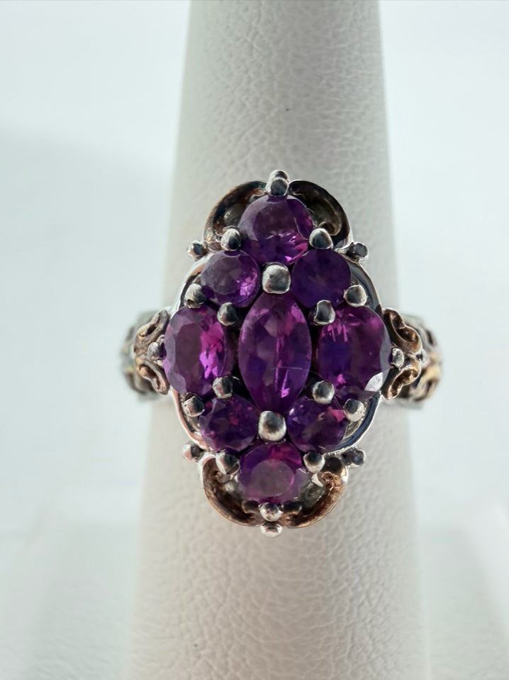 STERLING SILVER Purple Amethyst look Ring