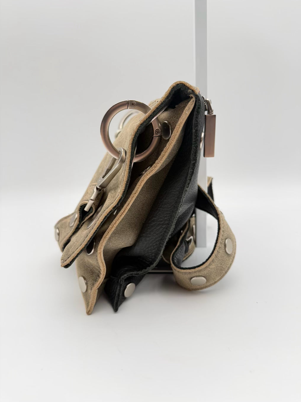 HAMMITT Montana Olive & Black Leather Crossbody Bag