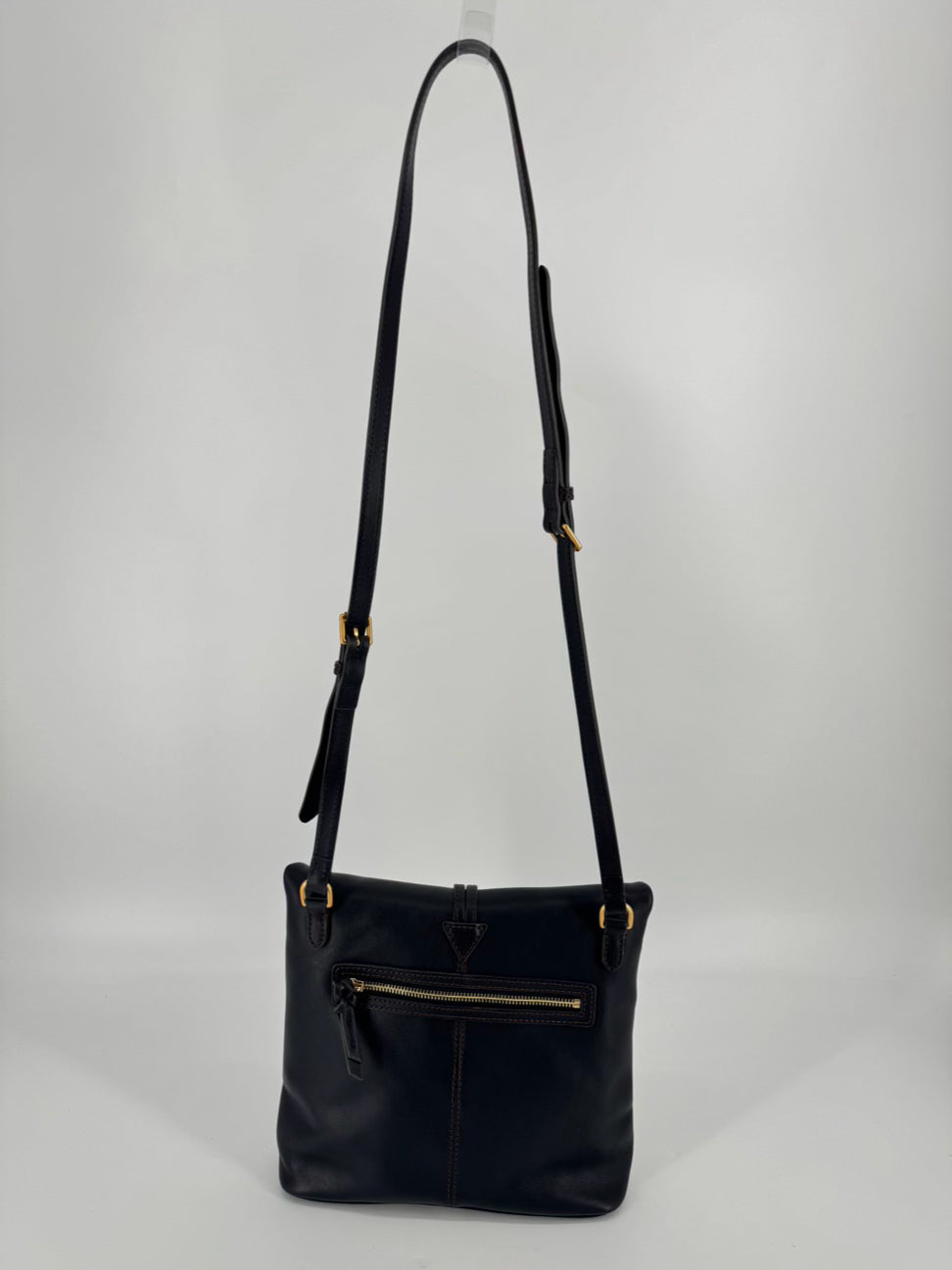 DOONEY & BOURKE Black Leather Crossbody Bag With Toggle Closure