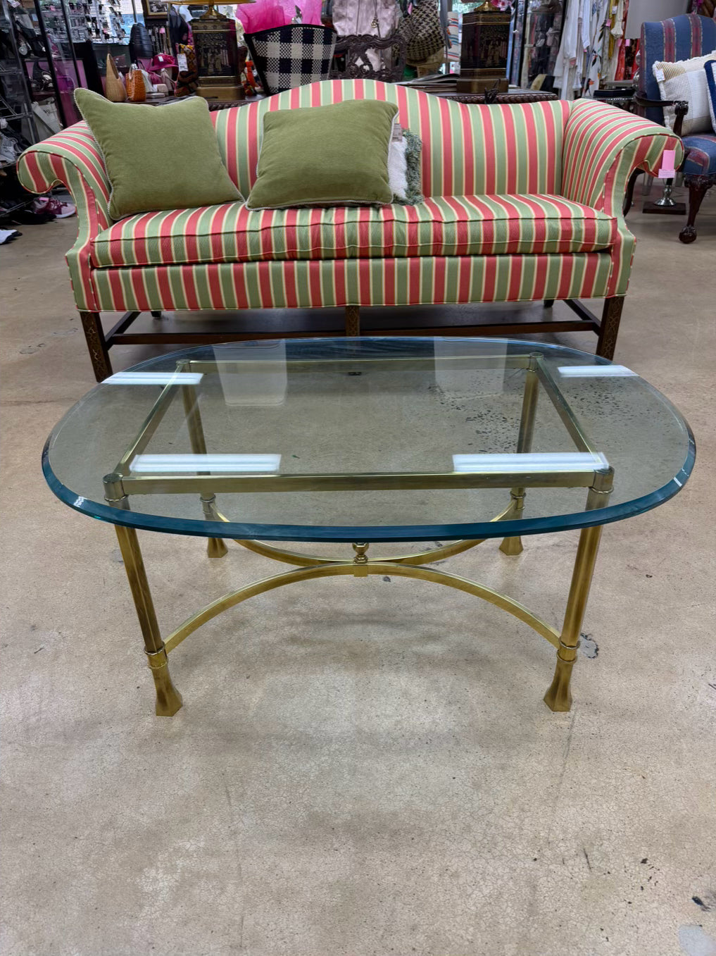 Brass & Glass Oval Coffee Table