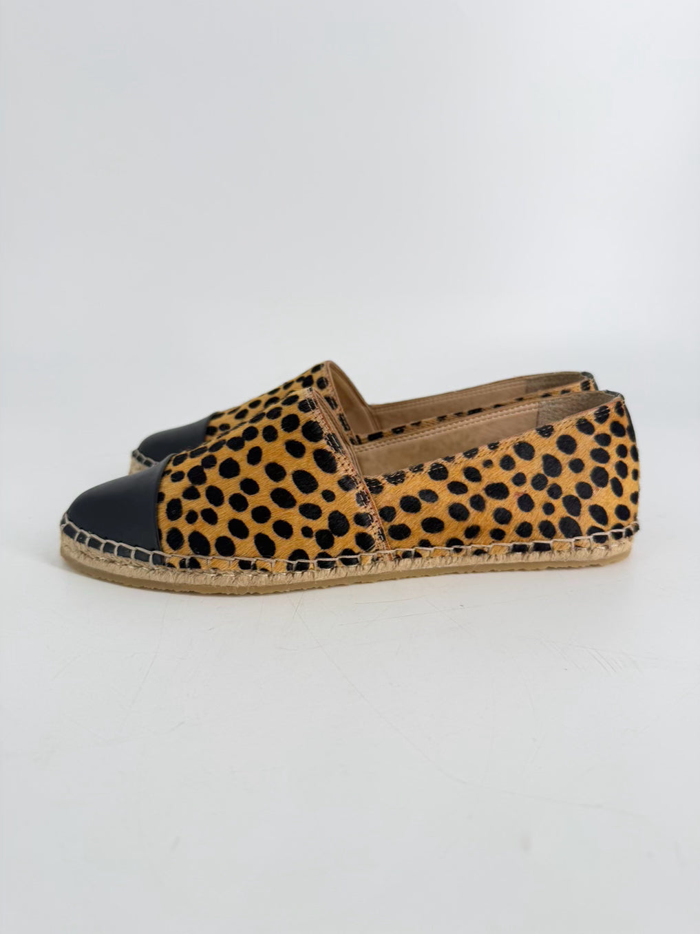 LOEFFLER RANDALL Size 8 Brown & Black Animal Print Espadrilles