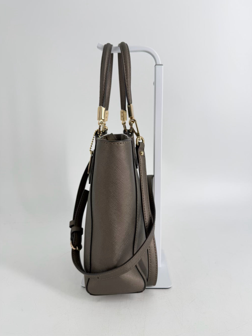 COACH Madison Metallic Bronze Saffiano Leather Mini Tote