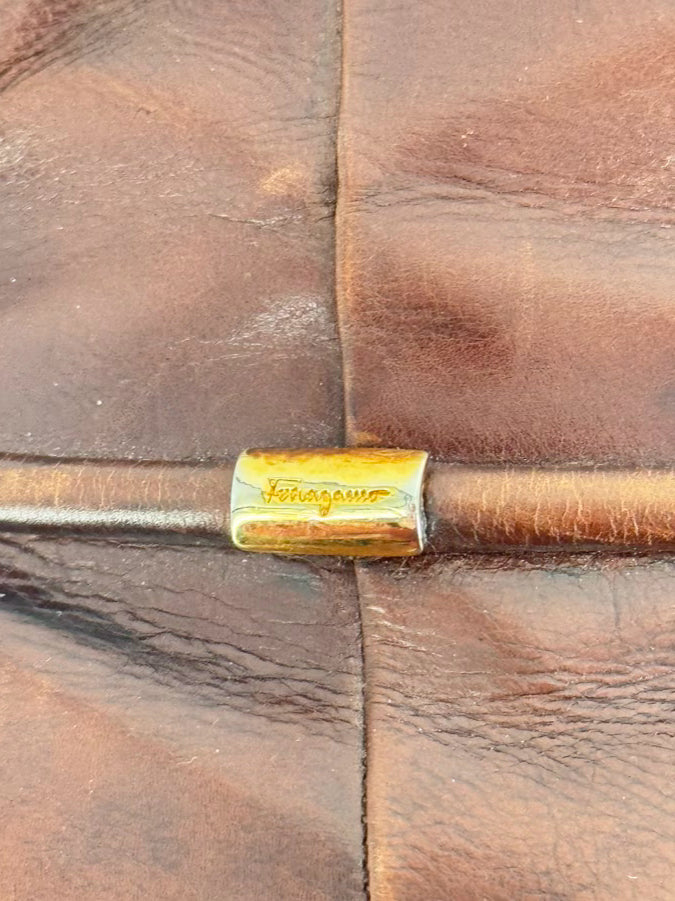 SALVATORE FERRAGAMO Size 9 Chestnut Leather Boots