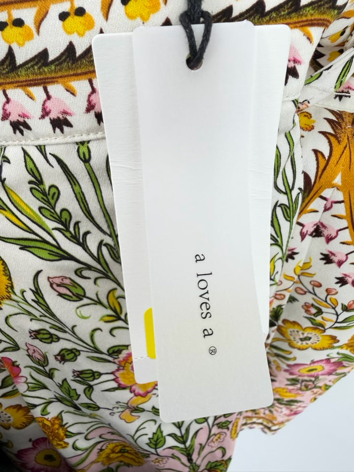 A LOVES A Size 8 Yellow & Green Floral Shorts NWT