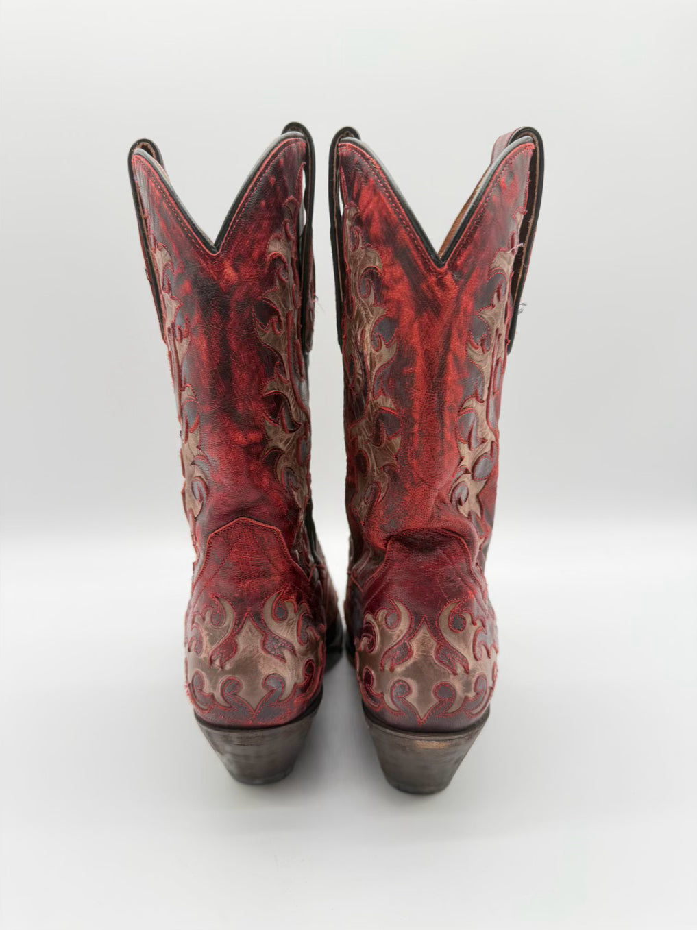 DAN POST WMNS Size 8 Red & Cream Leather Boots