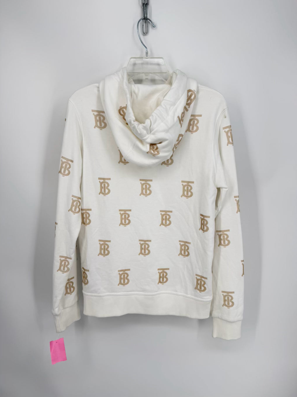 BURBERRY LONDON Wmn's Size M White & Beige Print Monogram Hoodie