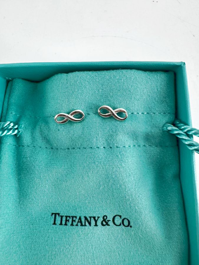 TIFFANY & CO. STERLING SILVER Infinity Stud Earrings
