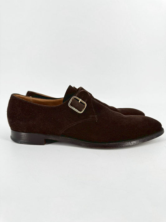 CROCKETT & JONES Size 9.5 Chocolate Suede Dress Shoes