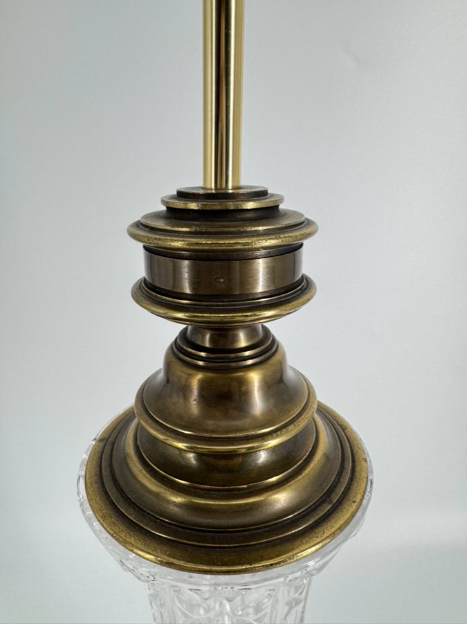 VINTAGE Glass & Brass Lamp