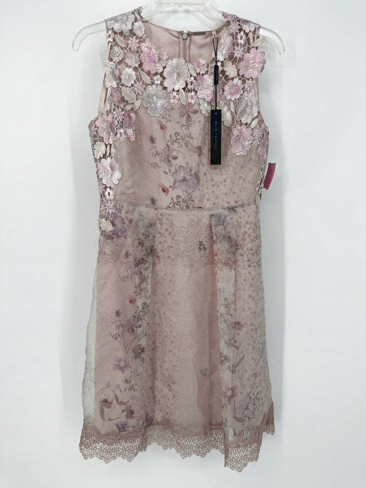 ELIE TAHARI Size 4 Blush Floral Channa Sleeveless Dress NWT