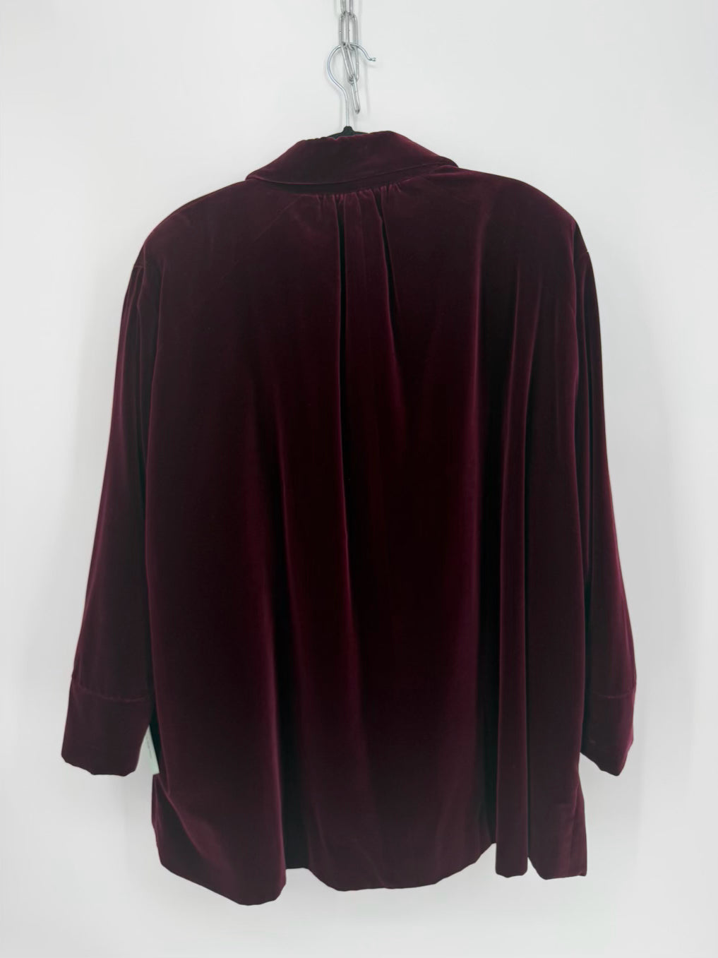 VINTAGE YVES SAINT LAURENT Rive Gauche Wmn's Size 40 Ruby Red Velvet Coat