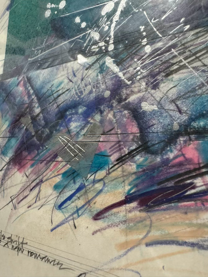 WILLIAM GEORGE "A Subtle Shift" Mixed Media in Silver Frame