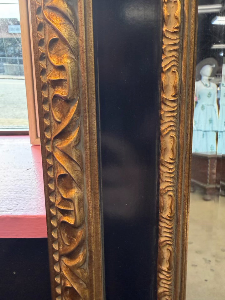 CAROLINA MIRROR Black & Gold Beveled Mirror