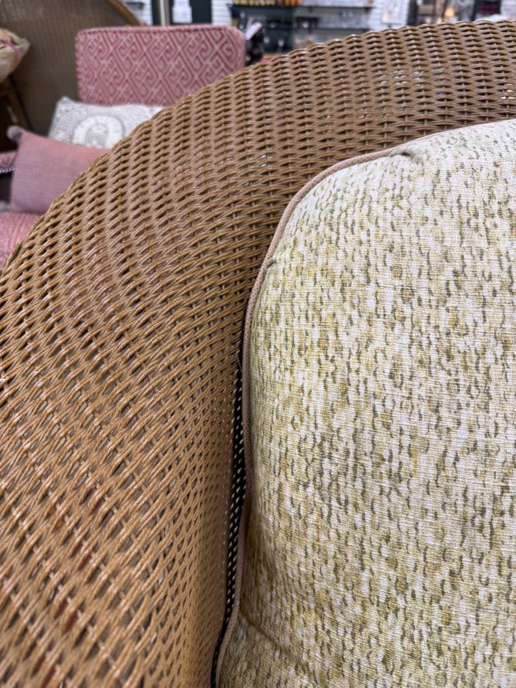 LOYD LOOM Carmel Wicker Pair Swivel Outdoor Chairs w/ Cushions