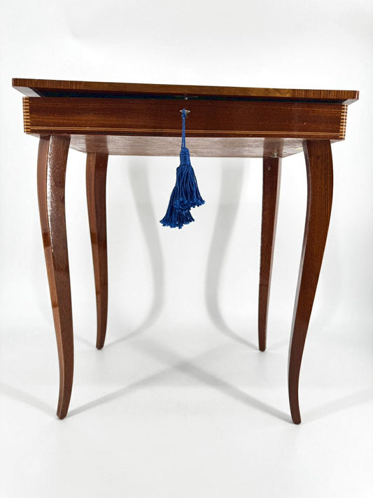Wood Marquetry Music Box Side Table