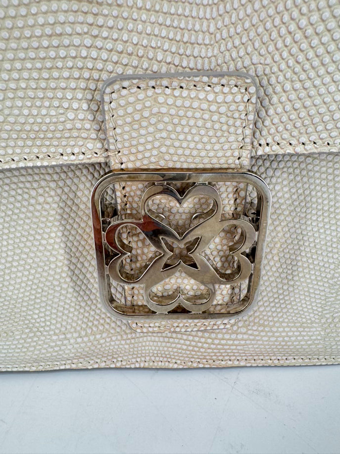 L.K. BENNETT Off White Pebbled Leather Handbag NWT