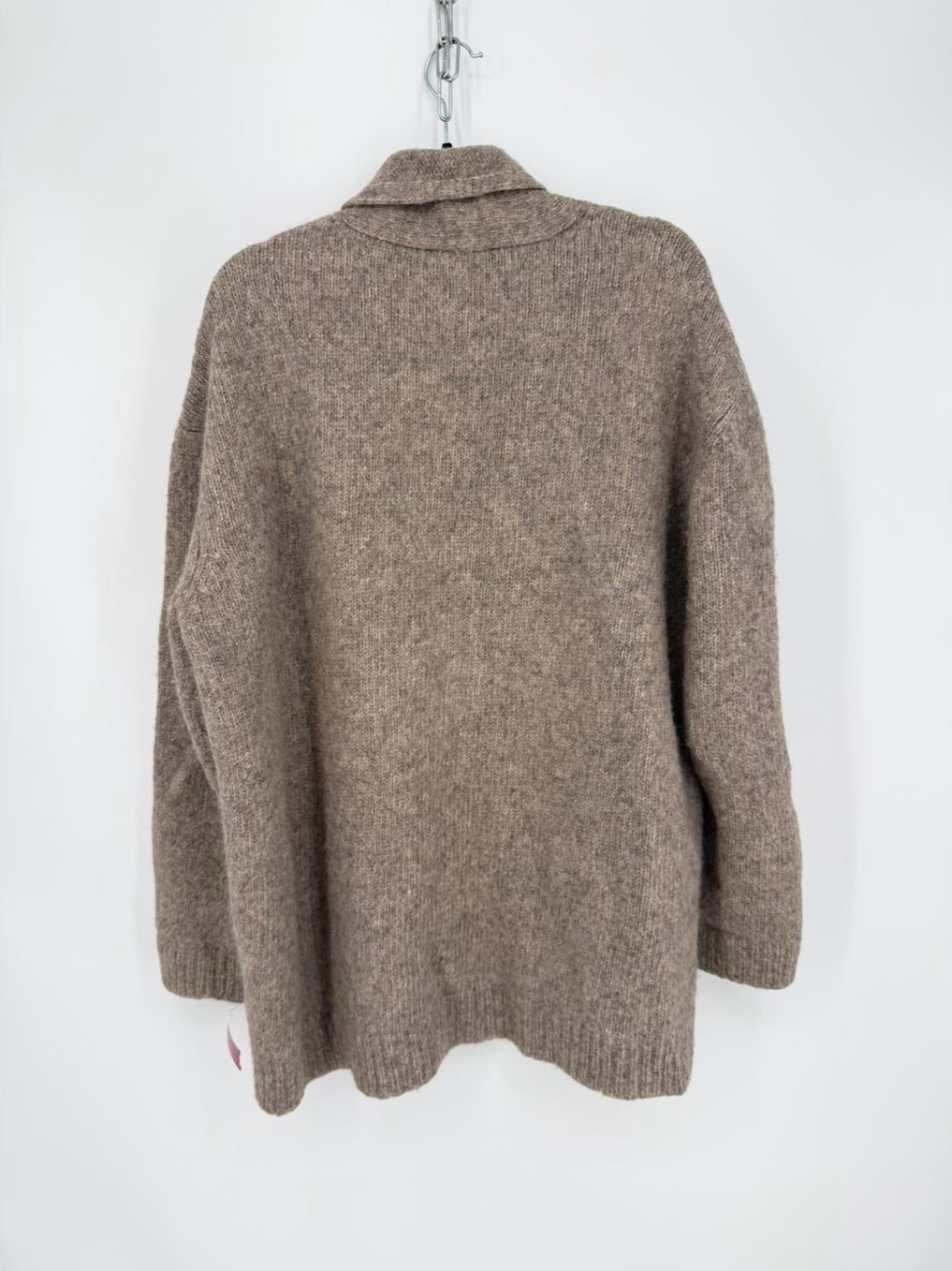 LAUREN MANOOGIAN Wmn's Size O/S Taupe Alpaca Blend Open Front Cardigan