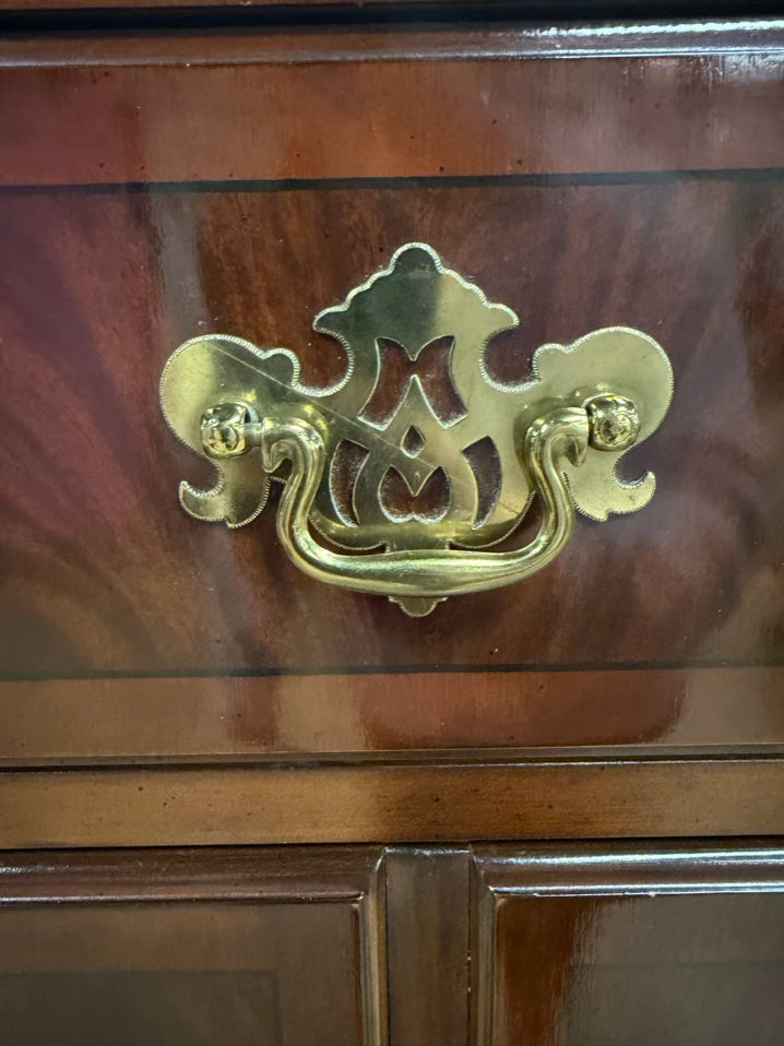 DREXEL Dark Mahogany Chippendale 5 Drawer Chest
