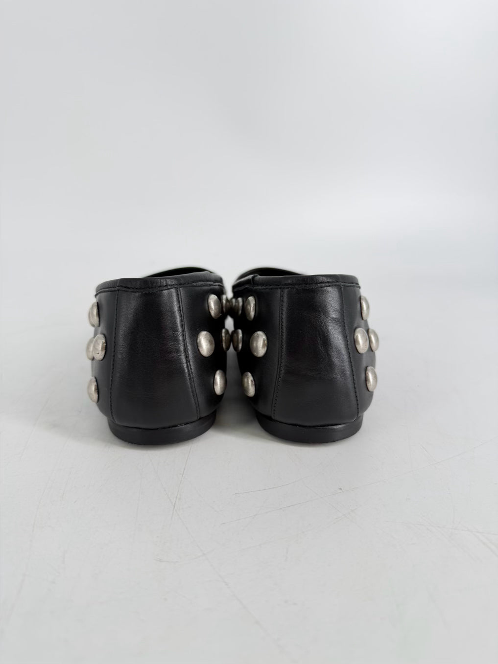 FREDA SALVADOR Jessie Size Wmns 7.5 Black Leather Studded Flats