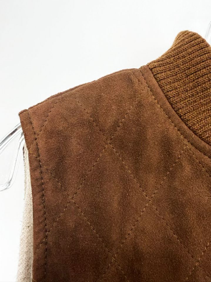 LORO PIANA Wmn's Size S Brown Cashmere Quilted Vest