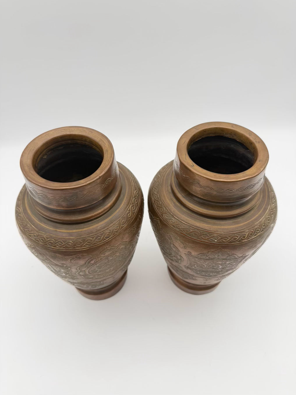 Metal Embossed Pair Of Jars