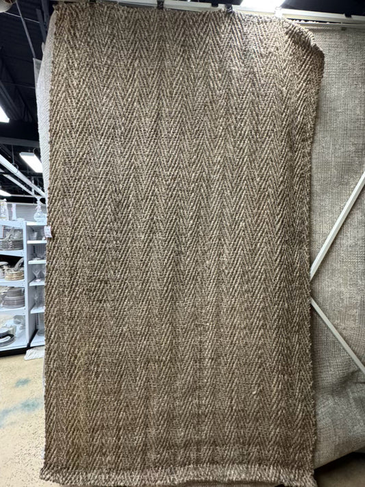 POTTERY BARN Natural Woven Chevron Owen Area Rug