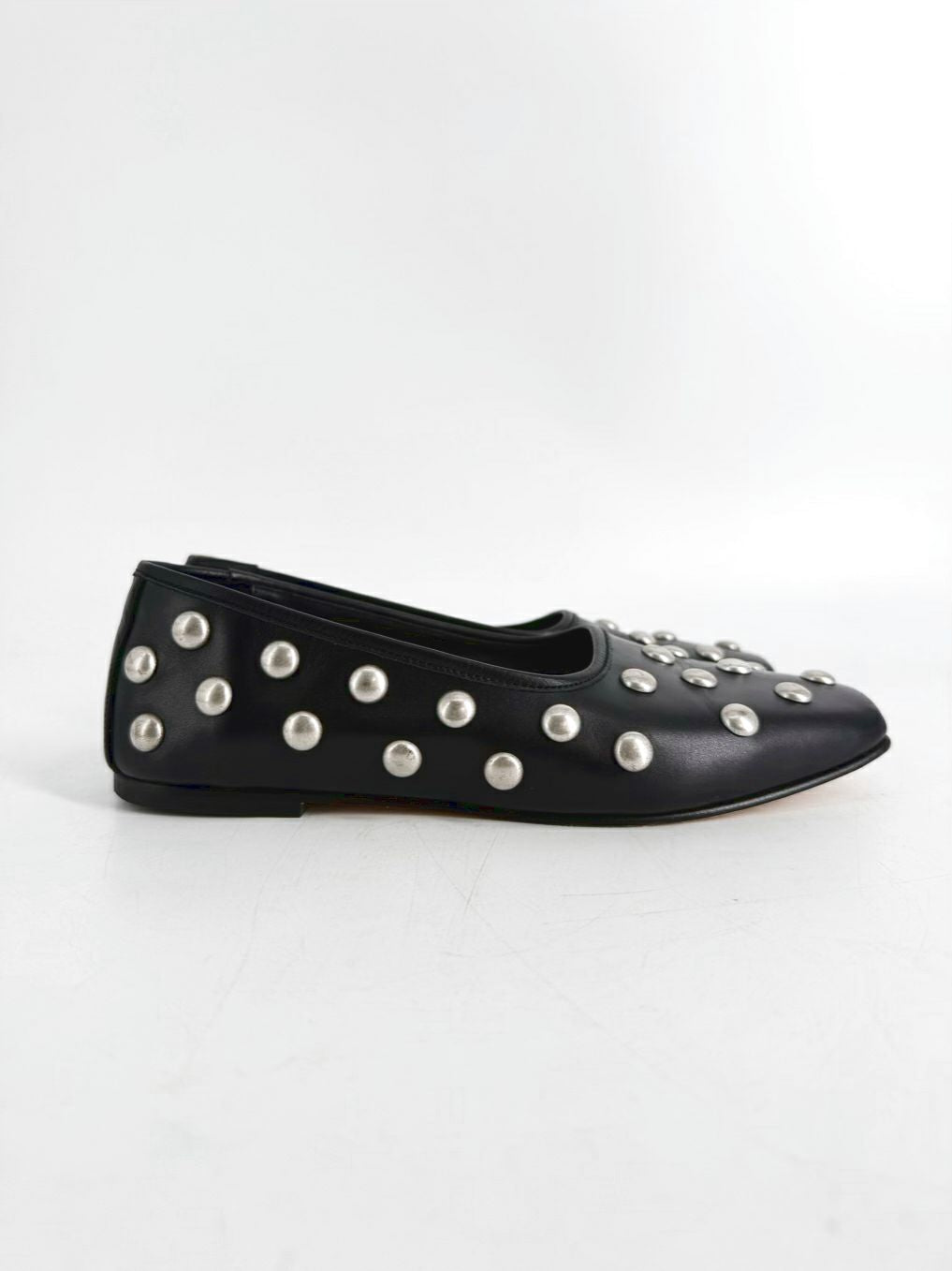 FREDA SALVADOR Jessie Size Wmns 7.5 Black Leather Studded Flats