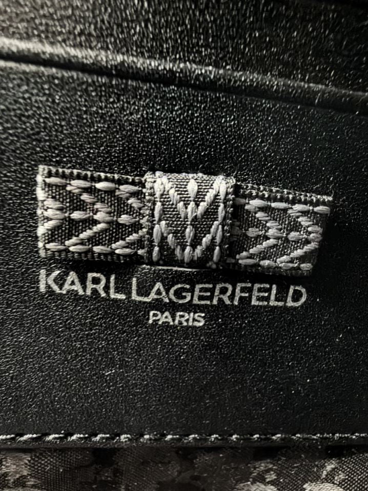 KARL LAGERFELD Simone Black & Red Leather Floral Flap Crossbody Purse