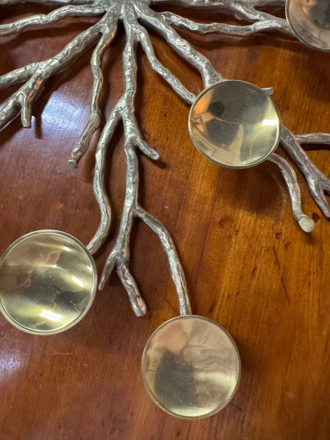 Gold Tone Brass Branch Candleholder Centerpiece