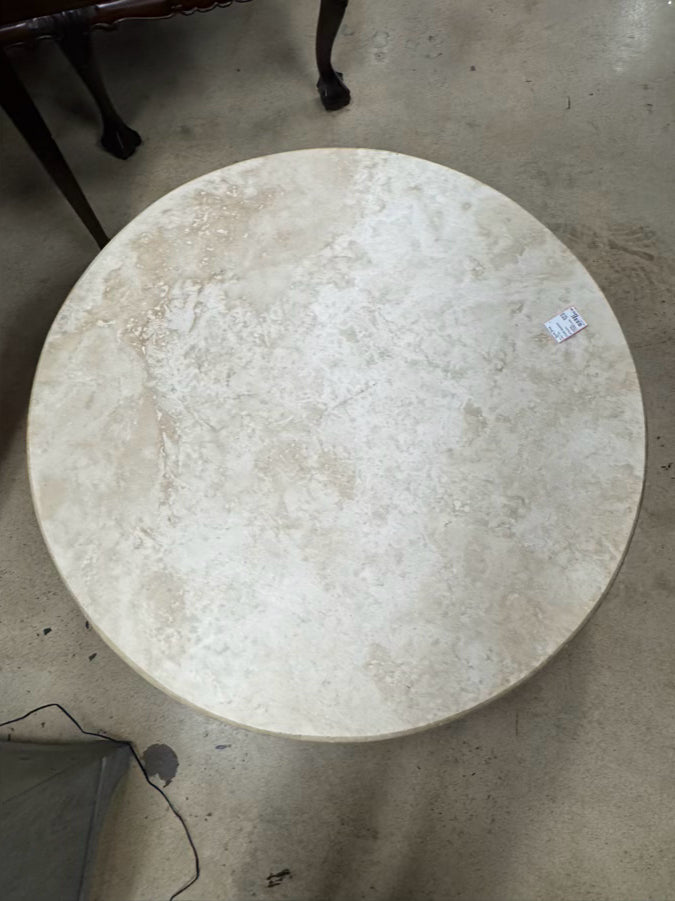 Stone & Metal Round Coffee Table
